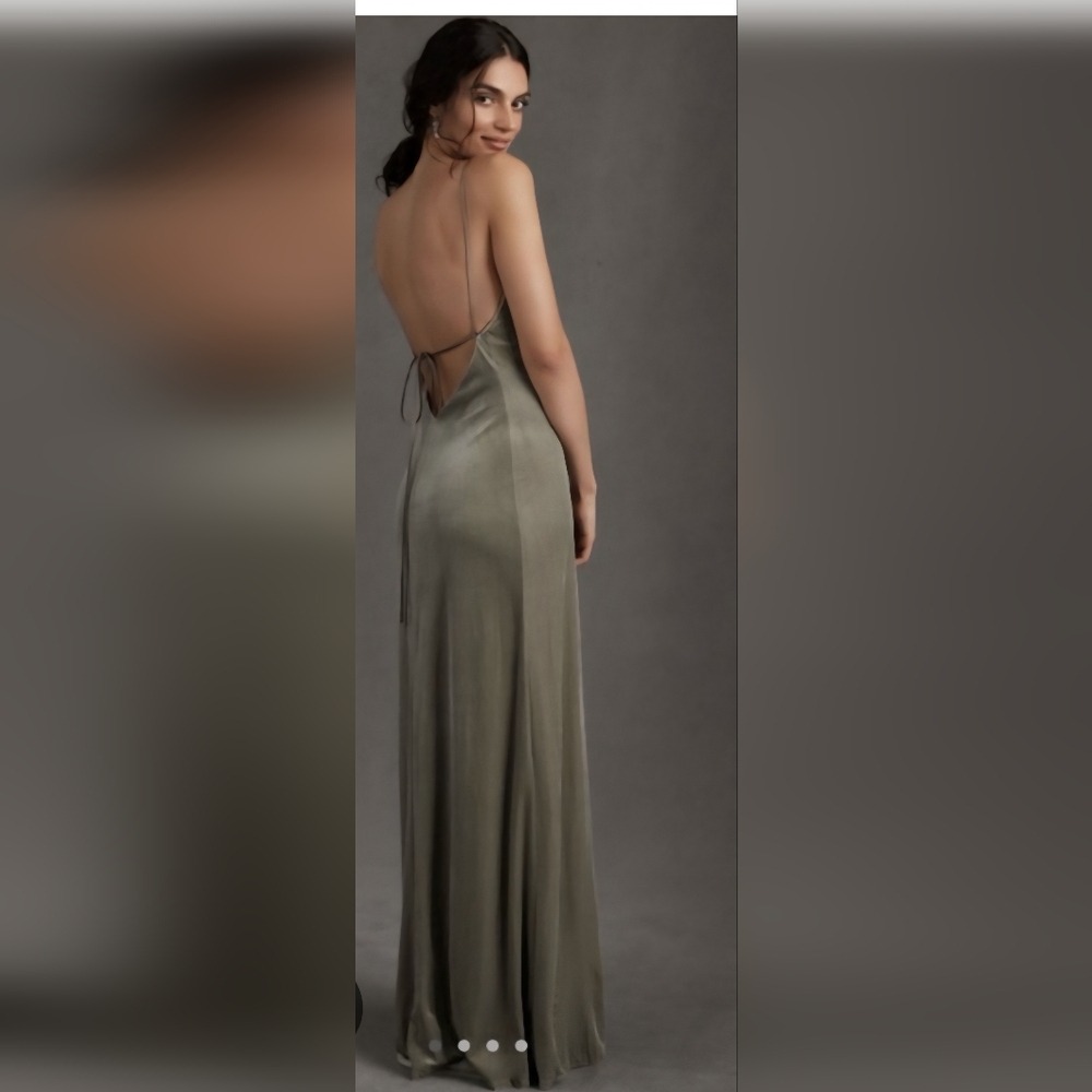 Jenny Yoo Backless Sage Green Dress